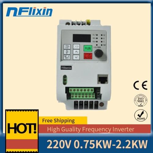Nflixin 0.75KW/1.5KW/2.2KW 1HP Mini VFD Variable Frequency Drive Converter for Motor Speed Control Frequency Inverter