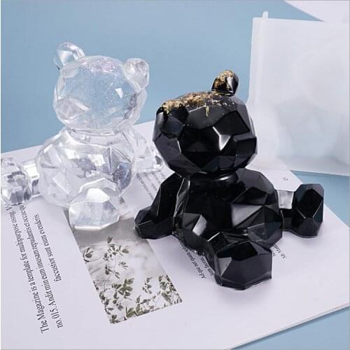 Transparent Silicone Mould Resin Decorative Craft DIY Geometric bear mobile phone holder Mold epoxy resin molds for jewelry