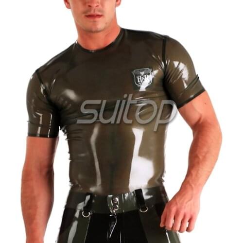 Sexy style for adult Latex Tattoo Muscle Tee Shirt