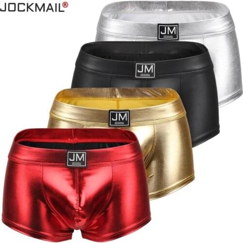 Sexy Underwear Men Boxer Cortex PU Leather Underpants Cueca Masculina U Pouch Male Panties Boxershorts Gay Underwear Ropa Pants