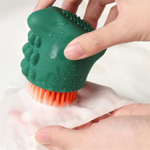 Creative Cartoon Dinosaur Laundry Brush Cleaning Supplies Brush Home Bathroom Accessories Silicone Brush Household Items
