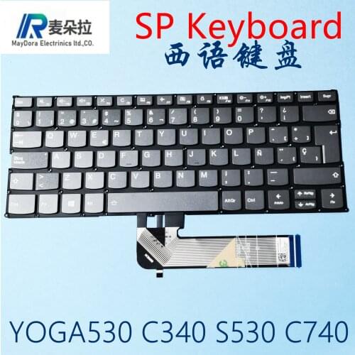 SP/LA keyboard for LENOVO YOGA C340-14 530-14 730-15 730-13 C740-14 FLEX6-14 S530-14 S530-13 FLEX14IILIWL AAR SERIES laptop GRAY