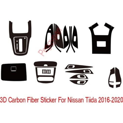 Car-Styling New 3D Carbon Fiber Car Interior Center Console Color Change Molding Sticker Decals For Nissan Tiida 2016-2020