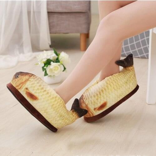 Winter Shark Slippers Girl Boy Funny Cute Home Plush Shoes Indoor Cozy Flat Slides Furry Warm Cotton Slipper Girl Flip Flop