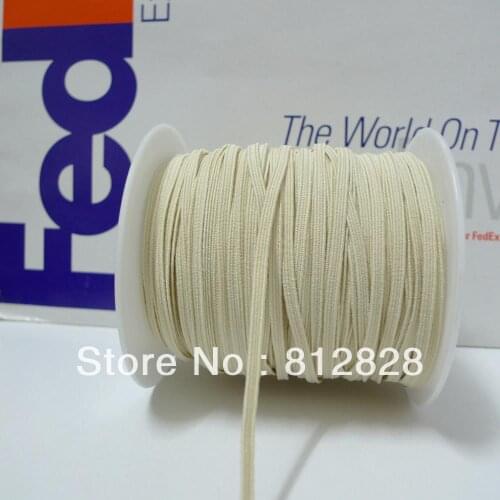 50 Meters 1/8" 3mm #12 Ivory Color Skinny Elastic Bands