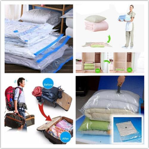 Vacuum Compressed Storage Bags Saving Cloths Travel Bedding Space Seal Vac Bag