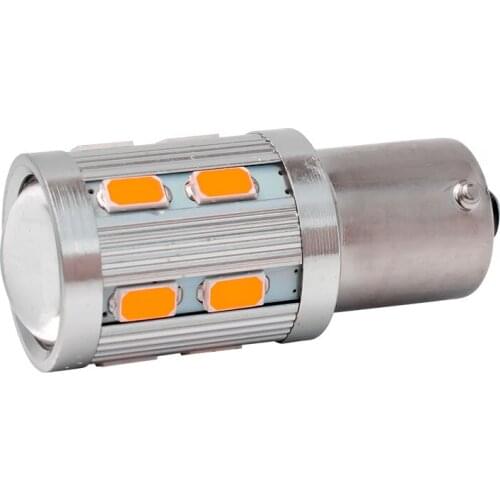 1pc 1156 P21W BA15S 16 smd 5630 LED Lens Projector Aluminum Case car Brake Lights motor daytime running light RED YELLOW Amber