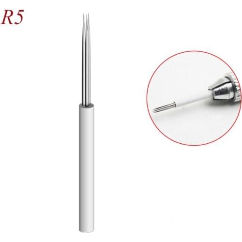 100 pcs r5 Bevel Pin for Manual Microblading Pen Permanent Makeup Fog Needles 3D Eyebrow White Round Tattoo Microblades Eyebrow