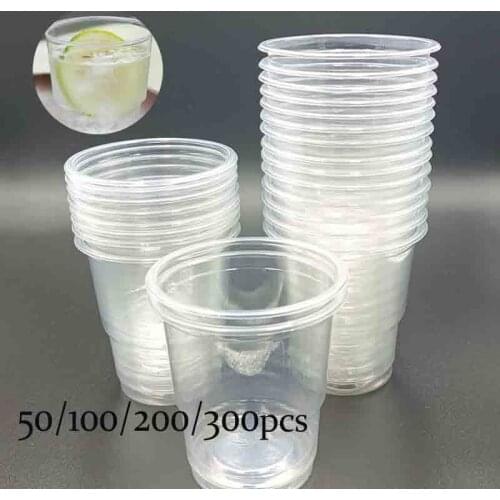 200/300/500pcs Clear Plastic 8oz Disposable Cups 230ml Drinking Glass Vending Style Cup