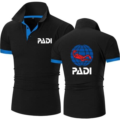 2021Summmer Casual Polo T-shirts Scuba driver Padi Logo Shirts Men Summer Short Sleeves Couple outfit Shirts Tops