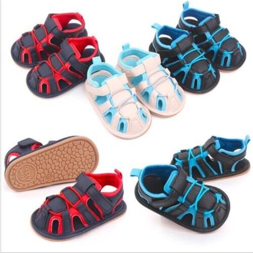 2021 Fashion Summer Newborn Boys PU Leather Shoes Soft Sole Infants Casual First Walkers Sneakers Antislip Baby Shoes