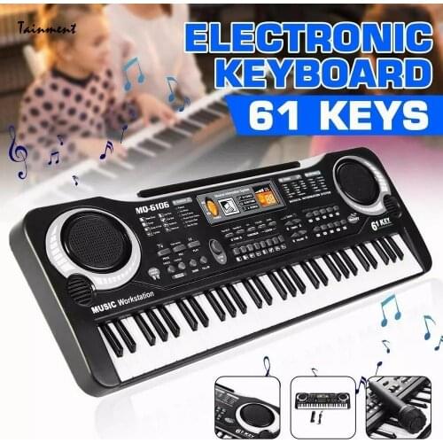 61 Keys Electric Piano Digital Electronic Piano 61 Keyboard with Organ Microphone Set Musical Instrument Childrens Gifts