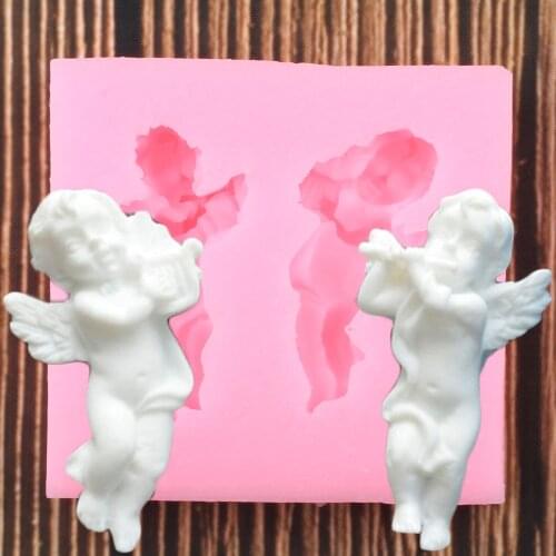 Angel Baby Silicone Molds Cupcake Topper Fondant DIY Baby Birthday Cake Decorating Tools Cookie Baking Chocolate Candy Moulds