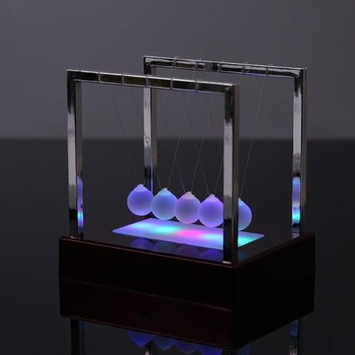2019 childhood Intelligence&Early educational toys Newtons Cradle LED Light Up Kinetic Energy Home Office Science Toy Home Decor