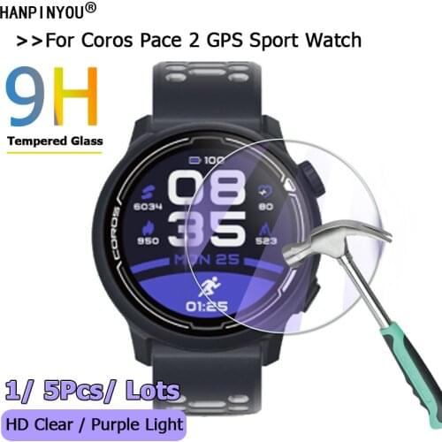 For Coros Pace / 2 Pace2 Premium GPS Sport Watch Ultra Clear / Anti Purple Light 2.5D Tempered Glass Film Screen Protector Guard