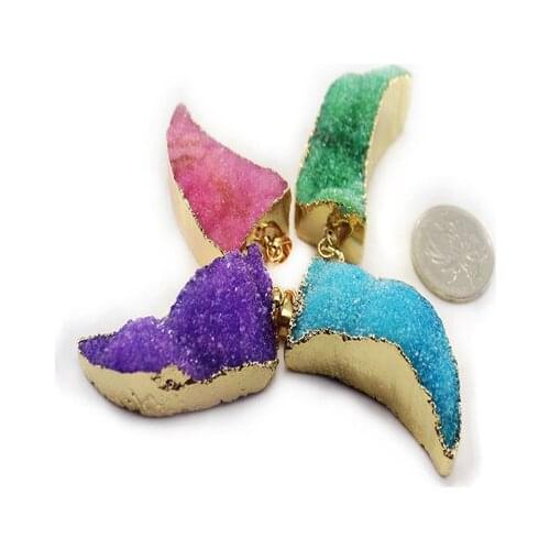 Druzy Trendy jewelry fashion opal Natural Stonebeautiful choker Crystalfang with Vintage stone Golden Stone Free Shipping