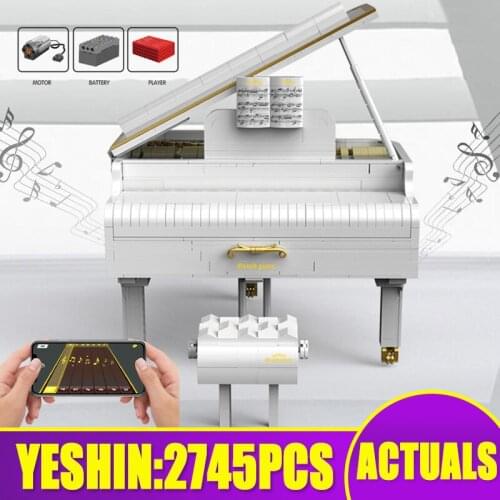 Yeshin APP Control Toys Model The 21323 Motorized White Playble Grand Piano Set Building Blocks Bricks Kids Christmas Toys Gifts