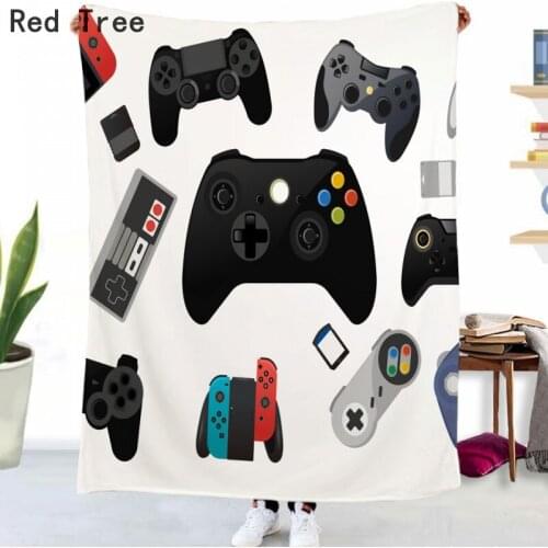 Game Console Fashion Design Throw Blanket Home Textile Decoration For Baby Teens Boys Portable Washable Cover Customized Prints