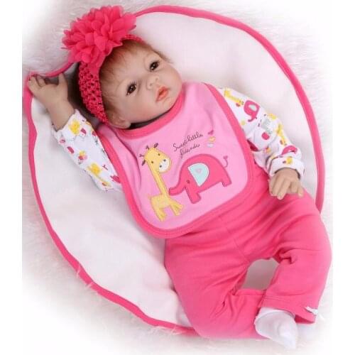 22 inch bebe reborn doll 55cm soft silicone reborn baby doll toys for children gift cotton body hair rooted alive real doll