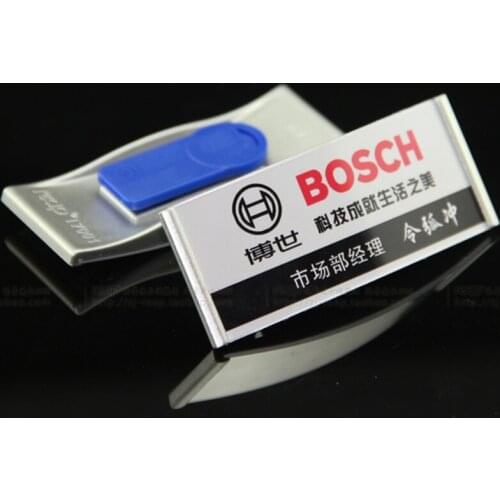 75*32mm Arc-Shaped Magnetic Style Name Tag,Metal Material Name ID Tag Badge Strong Magnetic Fastener officeHolder Card Tag