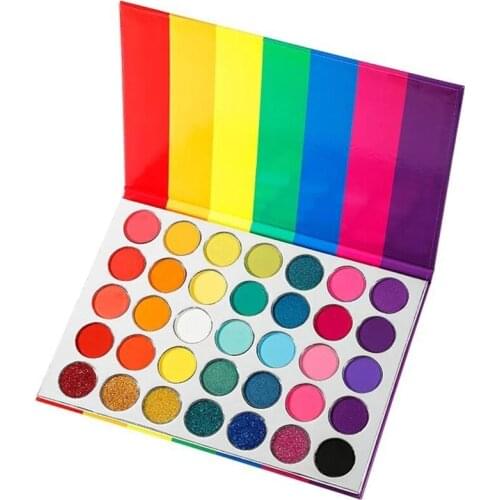 Makeup Matte Glitter Eyeshadow Palette Macaron Rainbow Bright Neon Pigment Eyeshadow Cosmetics
