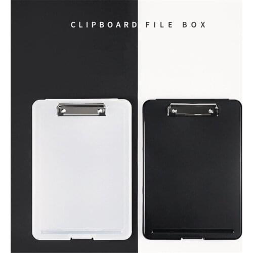 Multifunct Clipboard A4 with Pen Slot Transparent Writing Board Clip Document Box Holder File Desktop Storage Box Home Office