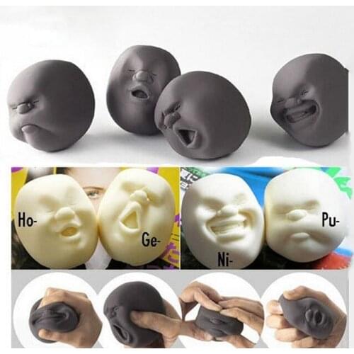 Novelty Resin Funny Gags Practical Jokes Vent Human Face Anti Stress Ball Halloween Scented Squeeze Toy Geek Reliever Squeeze