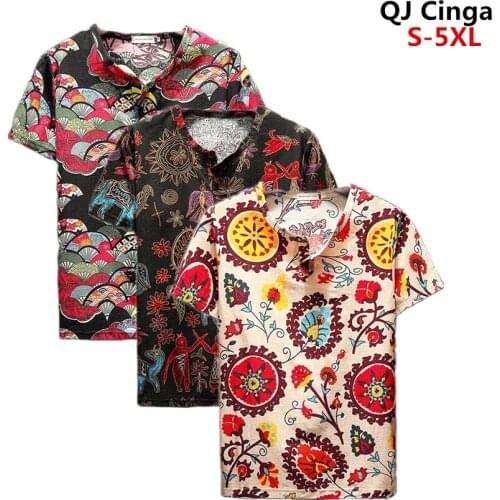 Summer mens Short-sleeved tshirt Large Size 5XL Loose Flower t shirt Men sell well t-Shir