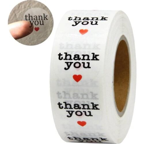 New styleThank You Stickers Seal Labels Gold Cute Stickers Scrapbooking for Package Stationery Sticker 50pcs Roll