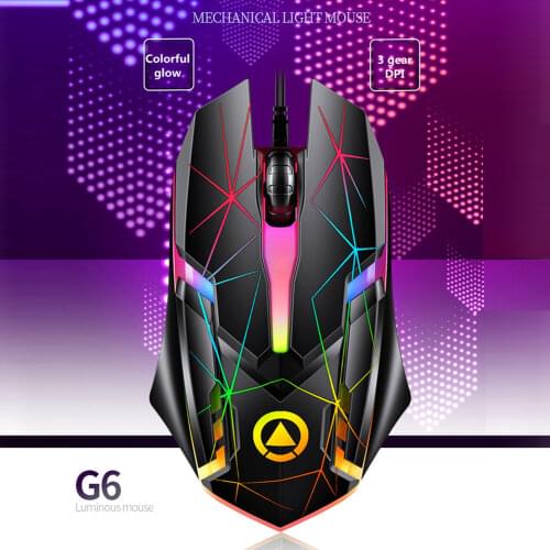 USB Wired Gaming Mouse Led Light 1200DPI Optical Computer Mouse 3 Keys Ergonomic Mice Night Glow Mechanical Mouse for PC Laptop