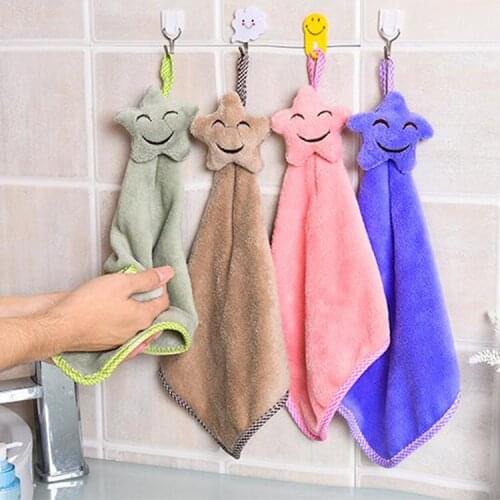 Hanging Starfish Coral Velvet Towel Star Star Dish Cloth Dish Cloth Non-oily Absorbent Dishwashing Cloth Support Wholesale