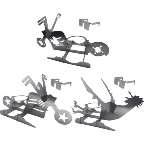 Portable Motorcycle Style Chicken Holder Grill Rack BBQ Stainless Steel Indoor