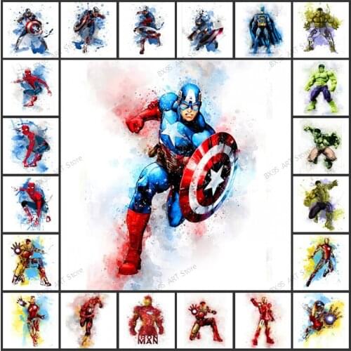 Superhero Anime Poster Canvas Painting Wall Art Cartoon Marvel Posters and Prints Kids Room Decor Picture Home Decoration