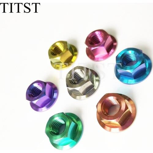 TITST DIN6923 titanium hexagon nuts with flange M6 flange nut ( one lot = 2pcs )