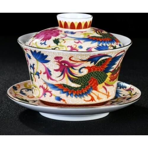 Japanese Tea Bowl 160ml 240ml Ceramic Tea Tureen Vintage Porcelain Gaiwan Chinese Kung Fu Teaware Drinkware Flower Teacup Crafts