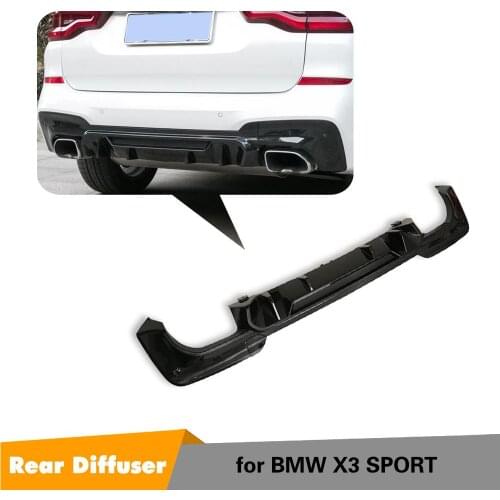 PP Rear Diffuser for BMW X3 Sport 25iM 28iM 30iM 2018 2019 Bumper Lip Body Kits Spoiler Carbon Look / Glossy Black