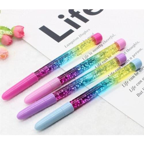 1PC Colorful Sequins Liquid Quicksand Gel Ink Pen Magic Wand Fairy Pens Stationery Gift School Office Supplies Random Color
