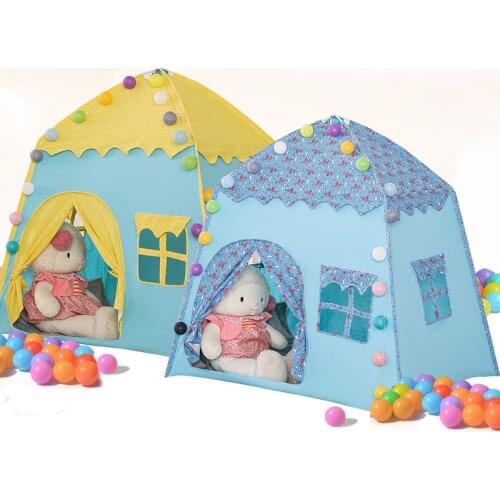 130*100*125cm Kids Indoor Outdoor Castle Princess Tent Bed Little Castle Princess Oversized House Folding Game Birthday Gifts