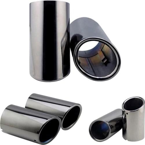 2Pcs/Set Chrome Plating Stainless Steel Car Exhaust Muffler Tip Pipes Covers for Audi A1 A3 A4 TT 2009-2015/VW Volkswagen PASSAT
