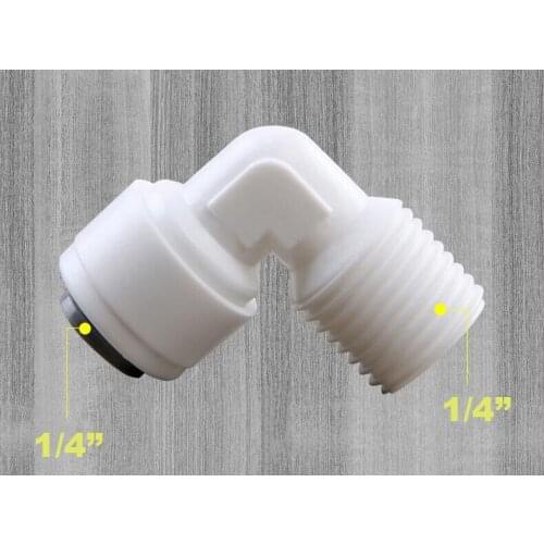 5pcs 1/4" OD 1/4 BSP / 3/8" OD 3/8 Male Elbow Quick Connector RO Water Purifier Reverse Osmosis Aquarium System Connecto L type