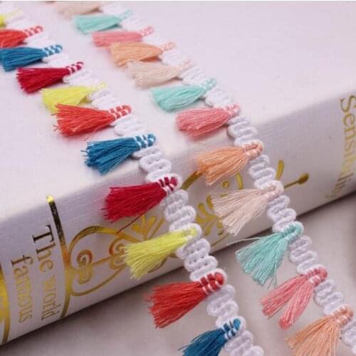 50yds DIY Color Tassel Lace Ethnic Fringe Lace Trim Ribbon Sewing Clothing Home Textile Curtain Bag Scarf Decorative Accessories