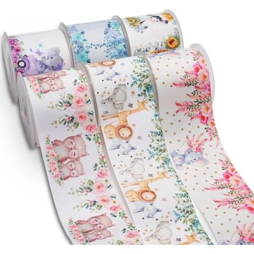 Choshim accessories 10 Yards Per Size Animals Ribbon Printed Grosgrain Ribbon DIY Bow Bag Material 57051
