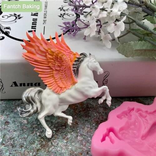 Animal Angel Horse Silicone Fondant Cake Mold Mat Chocolate Clay Decoration Baking DIY Tool Sugarcraft Kitchen Accessories Mould