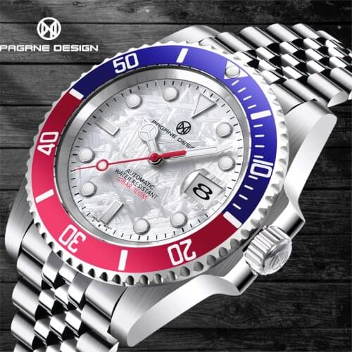 PAGANI DESIGN Mens Table 24 Gem 2021 Automatic Date Mechanical Luxury Stainless Steel Glow 100M Waterproof Clock Montre Homme