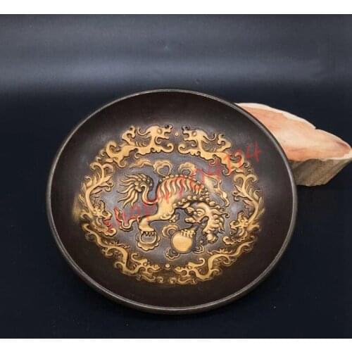 Pure copper suck money, a mythical wild anima plate, exquisite handicraft, ornaments
