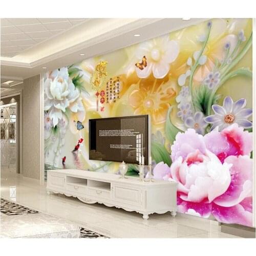 Jade carvings large papel de parede 3D wall mural wall paper for living room backdrop custom photo wallpaper for walls