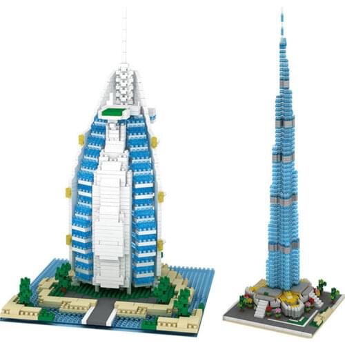 Lezi World Architecture DIY Mini Diamond Bricks Building Blocks Series 3D Model Puzzle Educational Toys Kid Gift No Box