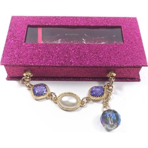 Wholesales New Crystal handle Eyelash Packing Box 15mm- 30mm mink eyelash with tray custom your logo sticker eyelash packaging