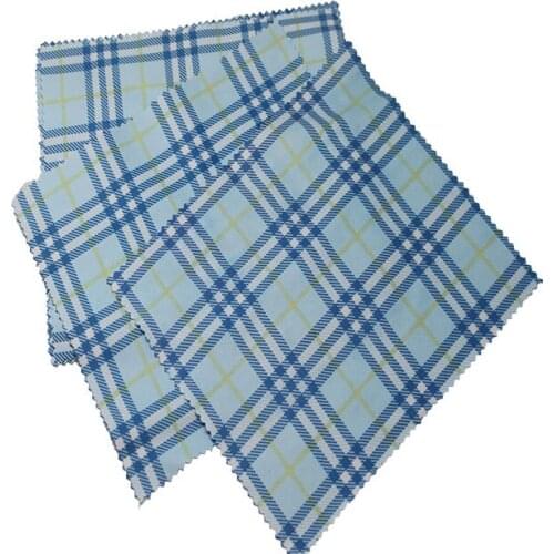 Microfiber Glasses Cloth Blue Plaid Glasses Cloth Cleaning Mirror Mobile Phone Screen Computer Accessories Glasses Cloth