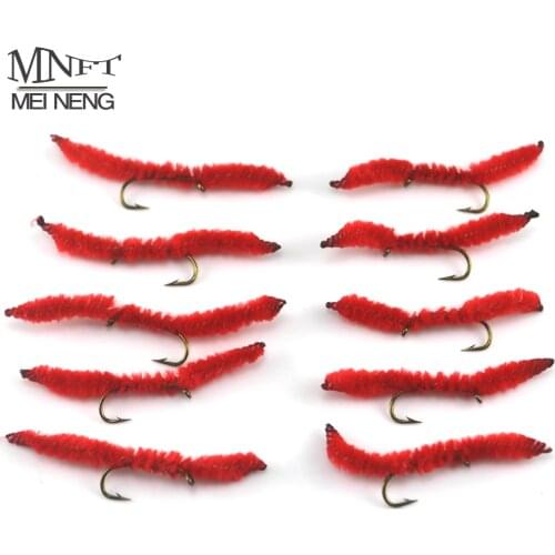 MNFT Wholesale 100Pcs/Bag [#10] Red Colours San Juan Worms Nymphs Fly Flies Fishing